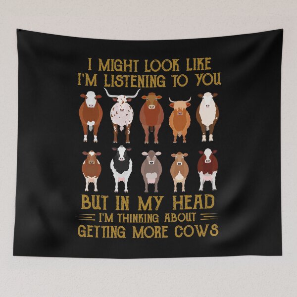 Item preview, I might look like I'm listening to you but in my head I'm thinking about getting more cows funny farmer lover amazing designed and sold by beckadamr.