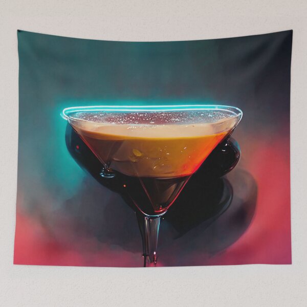 Aperçu de l'œuvre Esthétique Néon - Espresso Martini | cocktail | Oeuvre | Illustration créée et vendue par DadoDesigns.