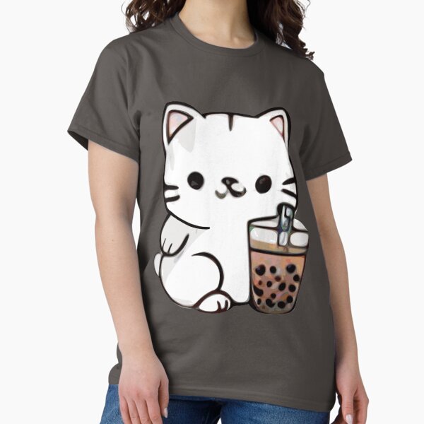 Item preview, Kawaii Cat Drinking Boba Tea designed and sold by Mayzidazy.