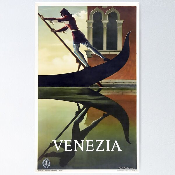 Item preview, Venezia Vintage Travel Poster Italy designed and sold by redoARTstore.