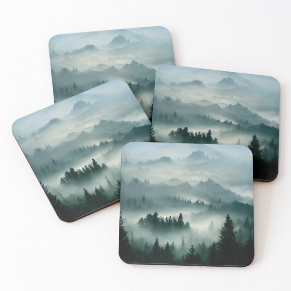 Item preview, Mystical Forest On Top Of A Mountain Covered In Mist designed and sold by john-ess.