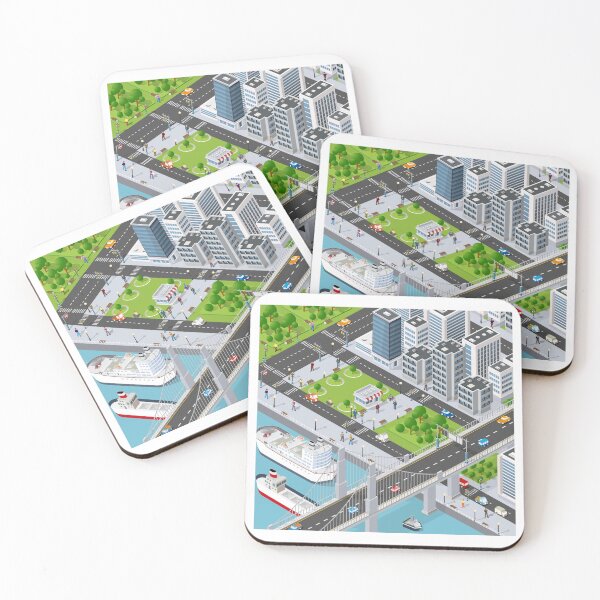 Item preview, birds eye view city cliparts anime city designed and sold by HarithHilali.