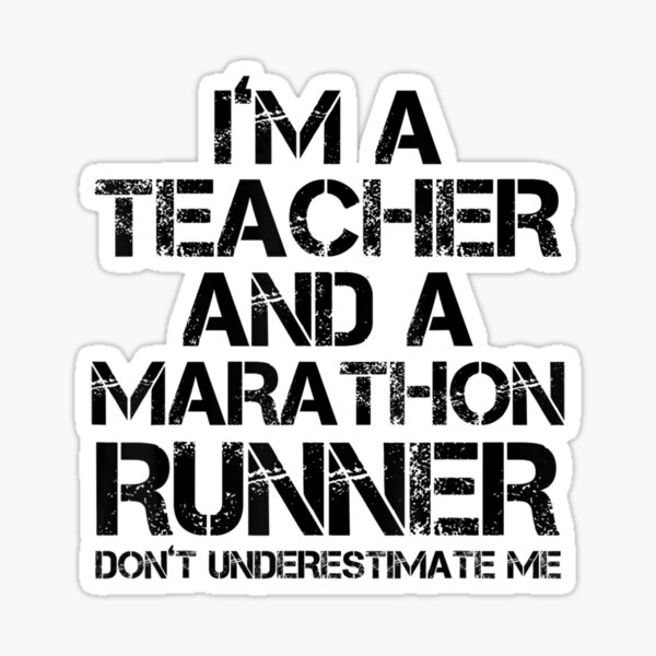 "Running Teacher Marathon Funny Running Teacher" Sticker for Sale by Jackwidforss Redbubble