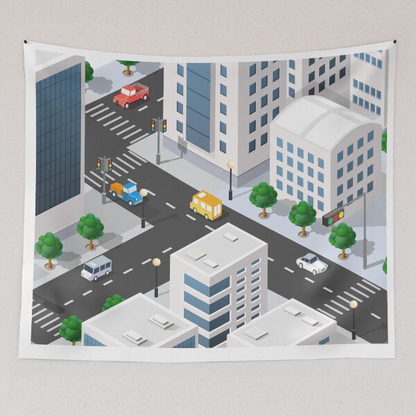 Item preview, birds eye view city cliparts anime city designed and sold by HarithHilali.
