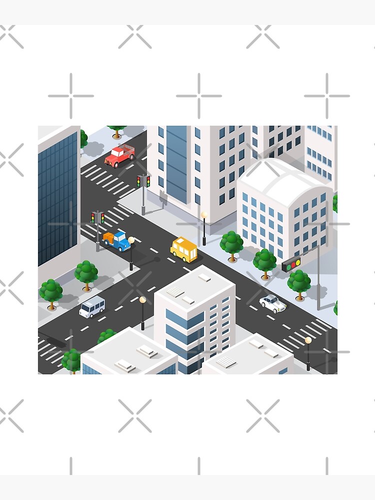 "birds eye view city cliparts anime city" Poster for Sale by