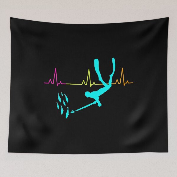 Item preview, Spearfishing Spearfisher Fishing Heartbeat Pulse designed and sold by TastefulTees.