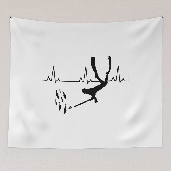 Item preview, Spearfishing Spearfisher Fishing Heartbeat Pulse designed and sold by TastefulTees.
