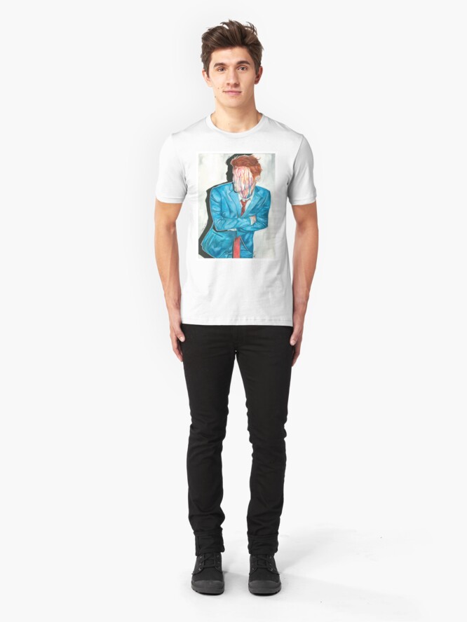 Alternate view of gerard way drip portrait Slim Fit T-Shirt