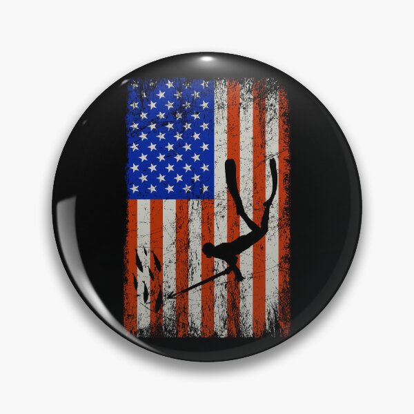 Item preview, American Flag 4th of July USA Spearfishing Spearfisher Fishing designed and sold by TastefulTees.