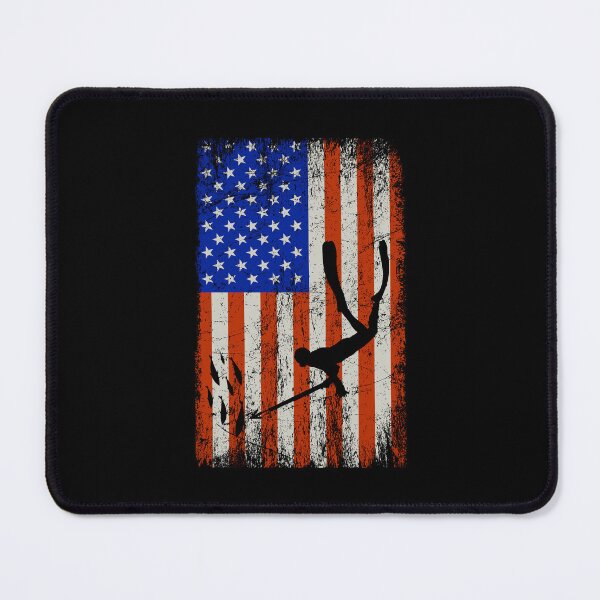 Item preview, American Flag 4th of July USA Spearfishing Spearfisher Fishing designed and sold by TastefulTees.