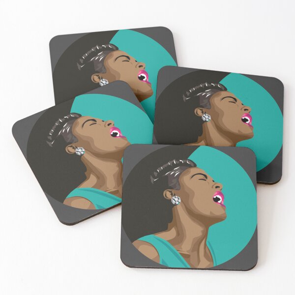 Item preview, Billie Holiday  Lady day {Portrait - on black and teal designed and sold by MelanieAckerm.