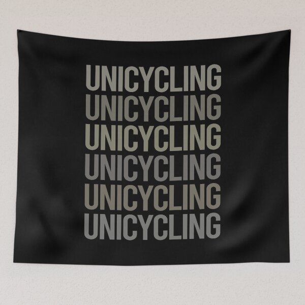 Item preview, Gray Text Art Unicycling Unicycle Unicyclist designed and sold by TartSpiderWeb.