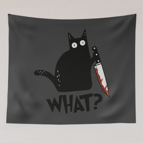 Item preview, Cat What Murderous Black Cat With Knife Gift Premium  designed and sold by CarolinHamm.