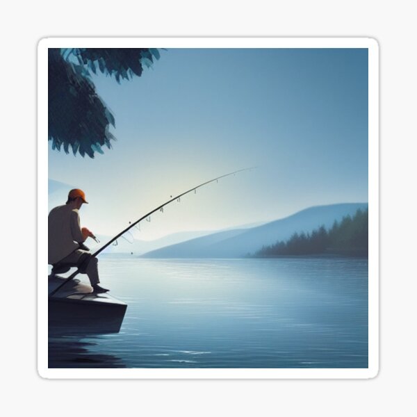 Man Fishing Stickers for Sale