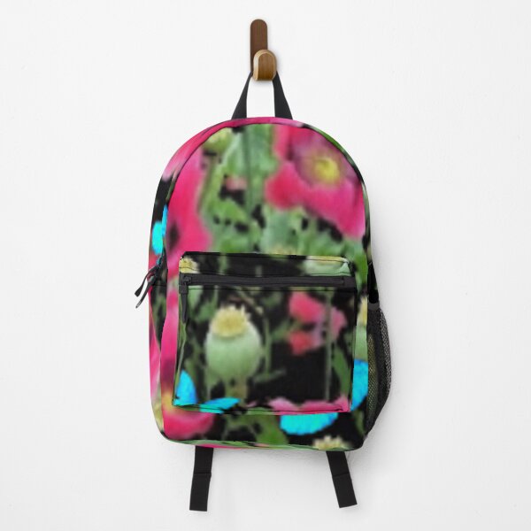 Item preview, BLUE BUTTERFLIES PINK GARDEN POPPY PATTERNS designed and sold by sharlesart.