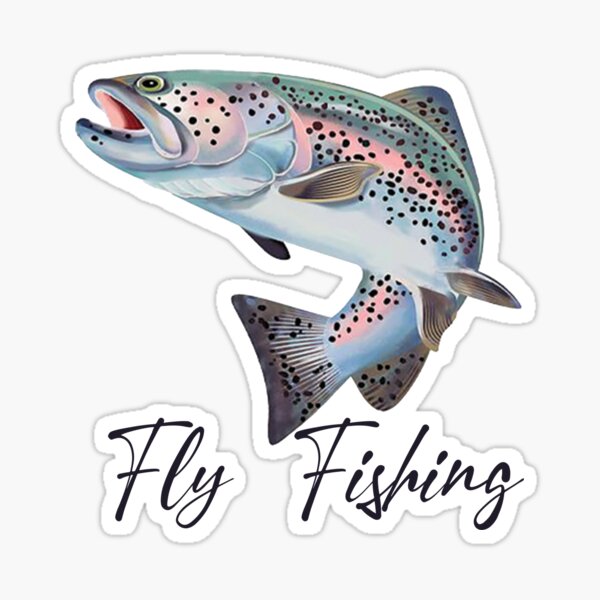 Steelhead Trout fly Fishing - trout fly fishing Sticker for Sale by  TeeInnovations