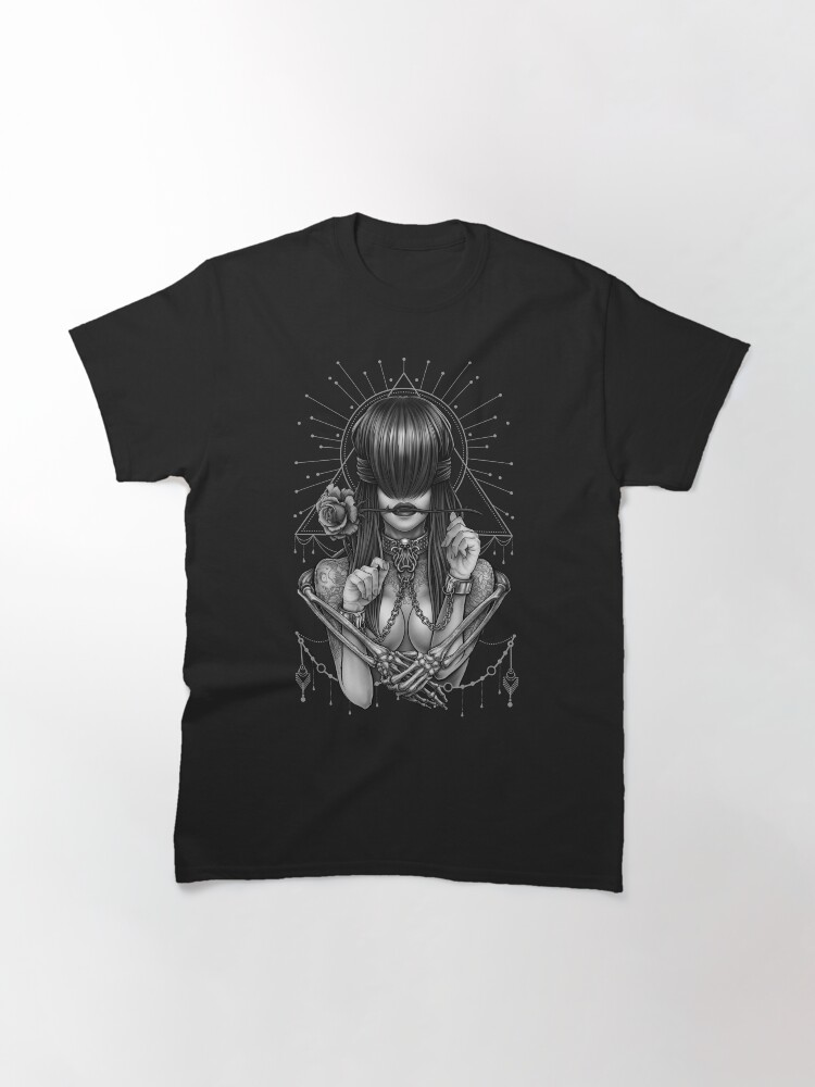 Thumbnail 3 of 7, Classic T-Shirt, see no evil (black and white) designed and sold by Winya.