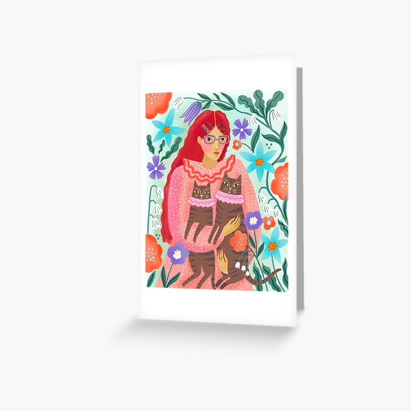 Cat Lady Greeting Card