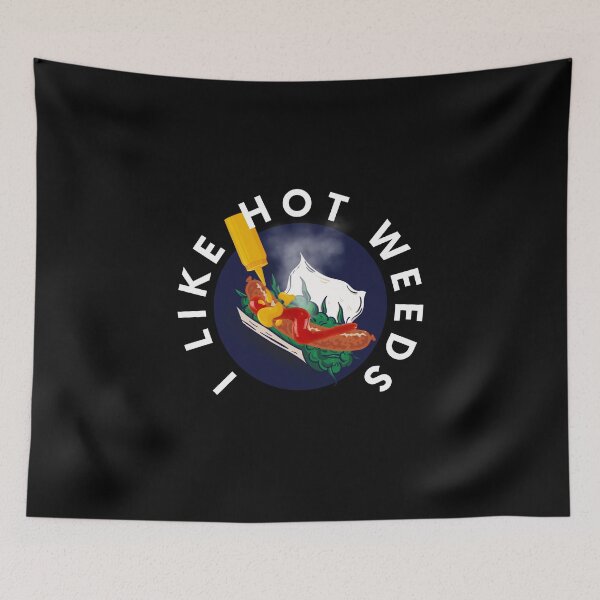 Item preview, I like hot weed - marijuana cannabis blant as a hot dog - Funny art with weed leaf Marijuana Cannabis designed and sold by ALLURE-minimal.