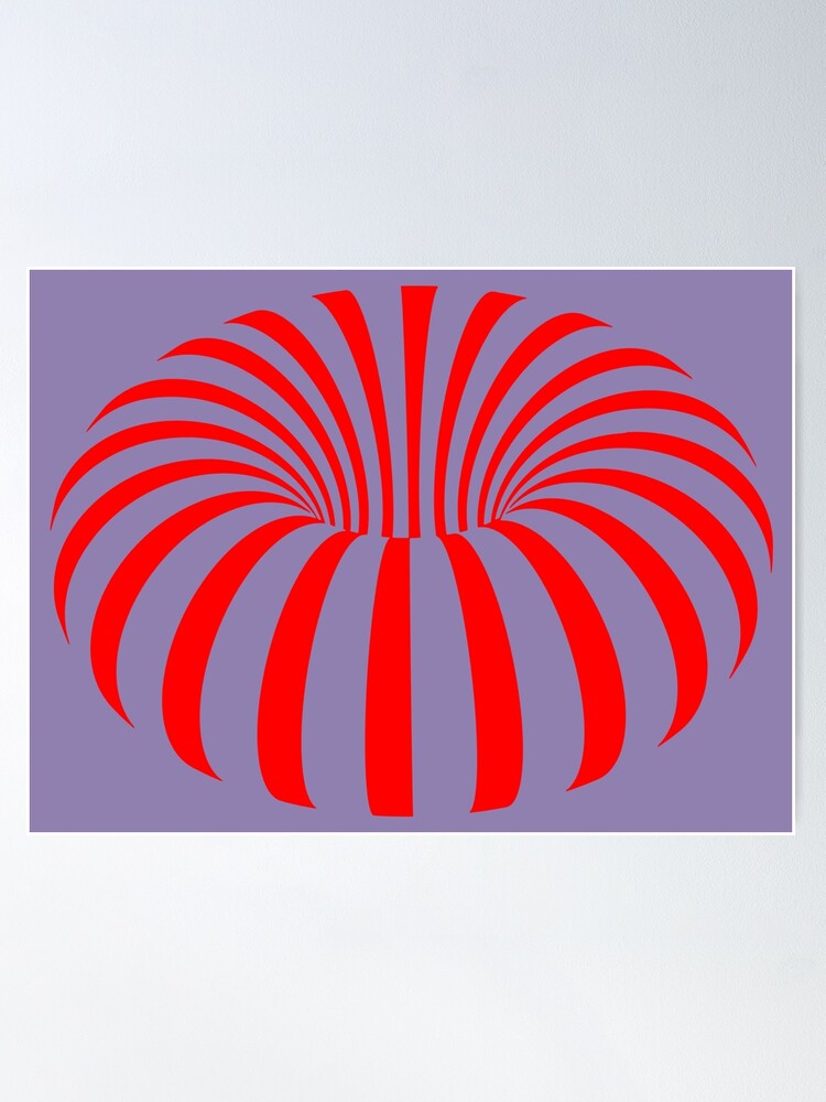 Red optical illusion donut Sale | BW Poster geometric\