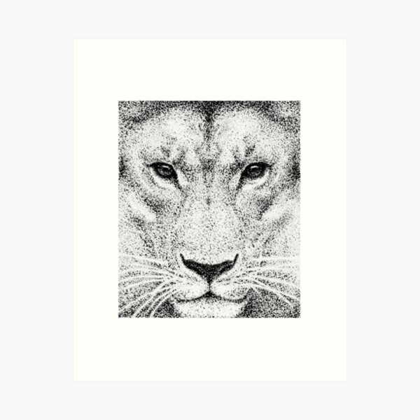 dot art lion