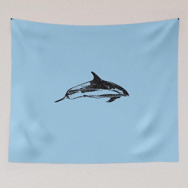 Item preview, An Atlantic White Sided Dolphin Black Design Painting Print designed and sold by designsasstultd.