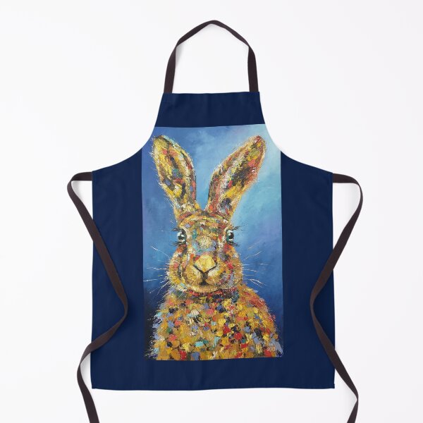 Item preview, Bunny, blue background, Pop Art, oil painting by Marina Daniluka designed and sold by MariDaniArt.