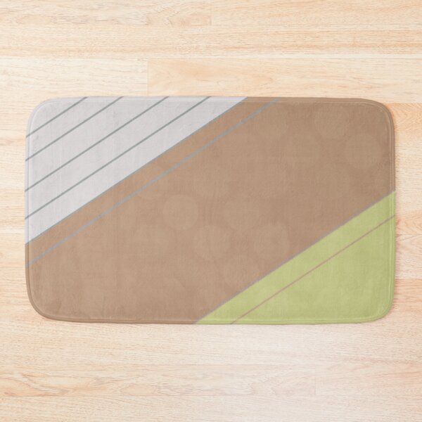 Item preview, Geometric Lines | Abstract Art Design | Diagonal | White, Brown and Lime Yellow designed and sold by Peaceful Lotus Home Design.