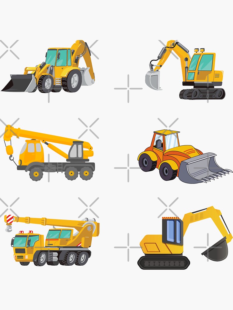 "6 great construction site stickers pack" Sticker for Sale by Sticker