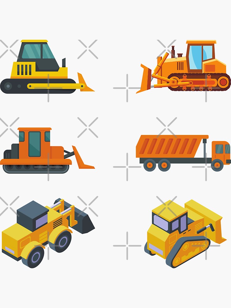 "6 beautiful construction site stickers pack" Sticker for Sale by