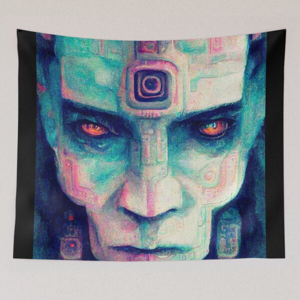 Item preview, Neon Aztec God - Neon Cyberpunk designed and sold by Design Raptor.