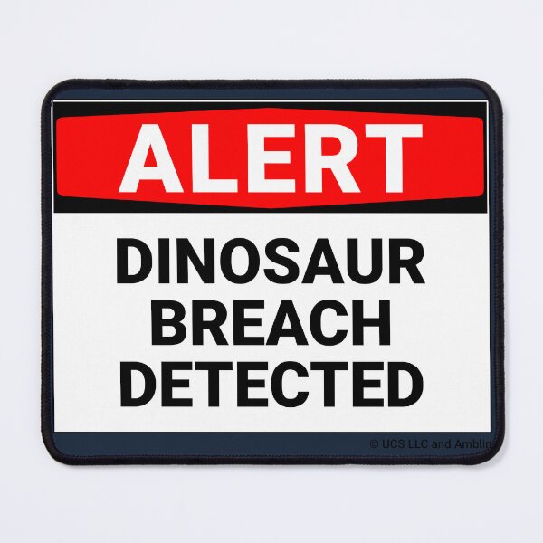 Item preview, Jurassic World Alert Dinosaur Breach Detected Sign designed and sold by Sour Soul.