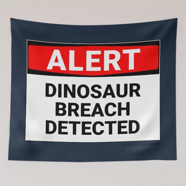 Item preview, Jurassic World Alert Dinosaur Breach Detected Sign designed and sold by Sour Soul.
