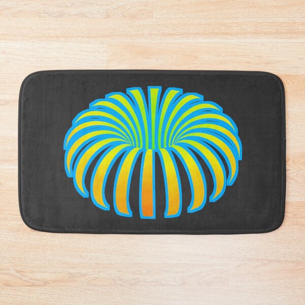 Item preview, Tropical optical illusion flower botanical foliage blue teal cyan yellow rainbow plant designed and sold by IMNIUM.