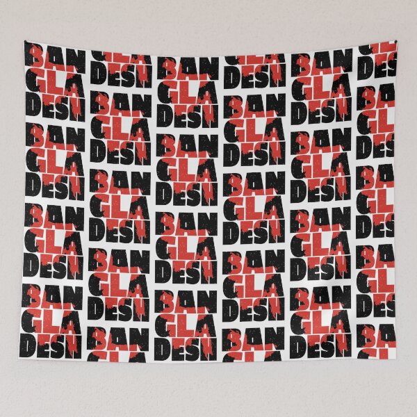 Item preview, Bangladesh Word Large text print and Map of country (black & red) designed and sold by dezanli.
