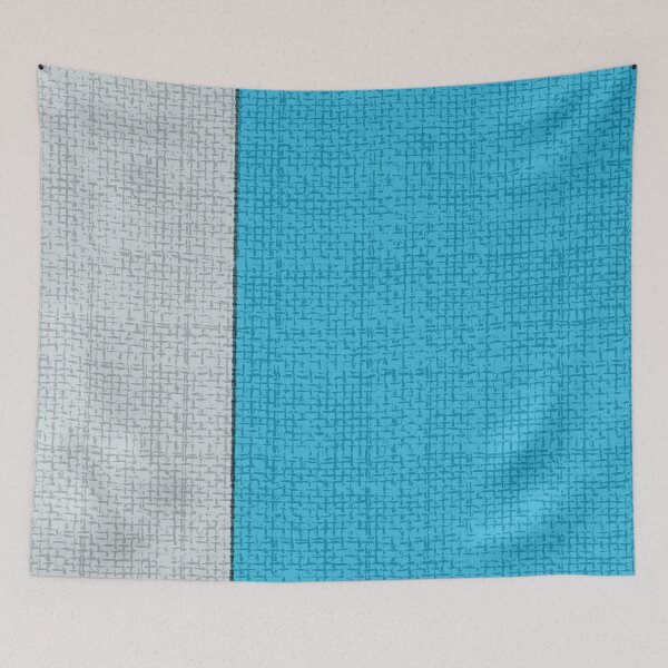 Item preview, Geometric Lines | Abstract Art Design | Ocean Blue and Silver designed and sold by Peaceful Lotus Home Design.