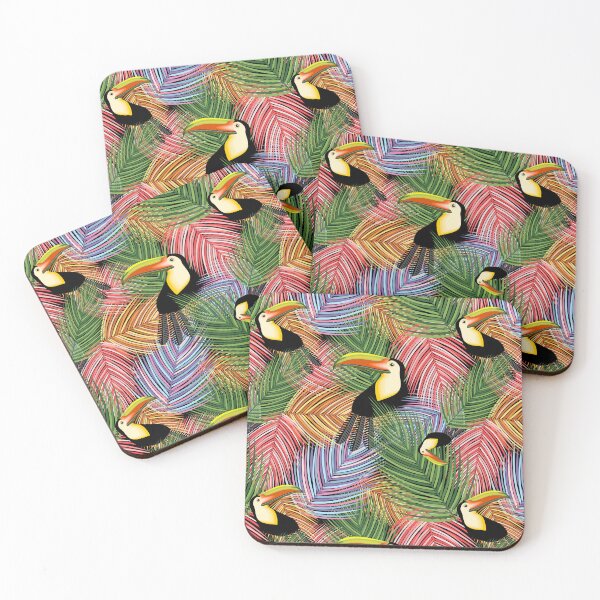 Item preview, Toucans on the Jungle Exotic Summer Pattern designed and sold by BluedarkArt.
