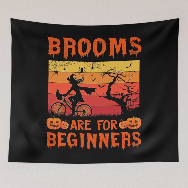 Item preview, Brooms Are For Beginners halloween spooky vintage witch designed and sold by elizabethdawnn.