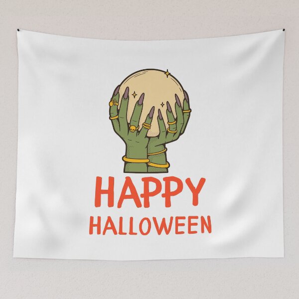 Item preview, Happy Halloween Occult Element Hand With Crystal Ball Design designed and sold by WBP Mart.