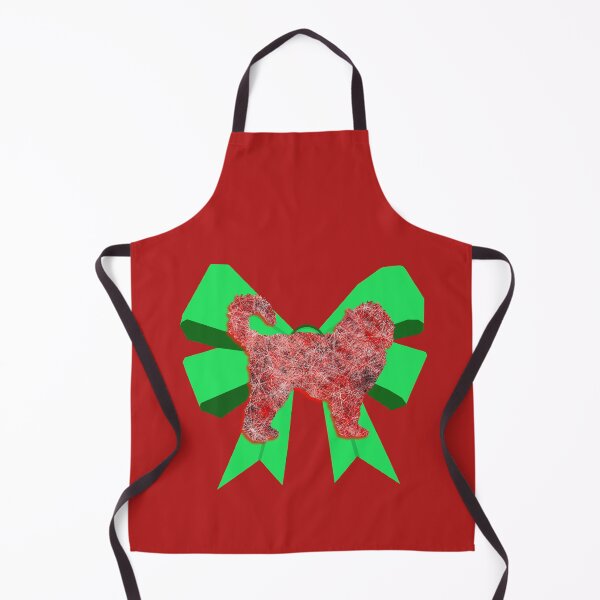Item preview, Cockapoo Red Christmas Dog Silhouette & Green Bow designed and sold by AMSonArt.