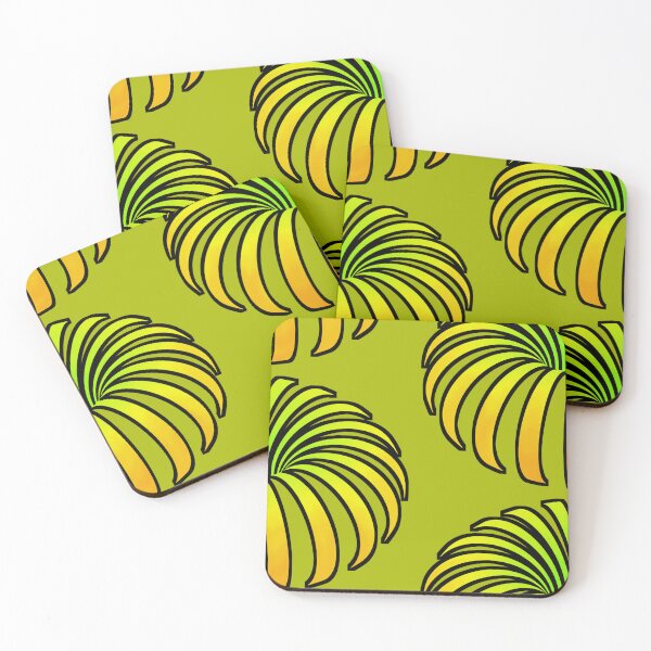 Item preview, Tropical optical illusion flower botanical foliage green lemon yellow rainbow plant banana designed and sold by IMNIUM.
