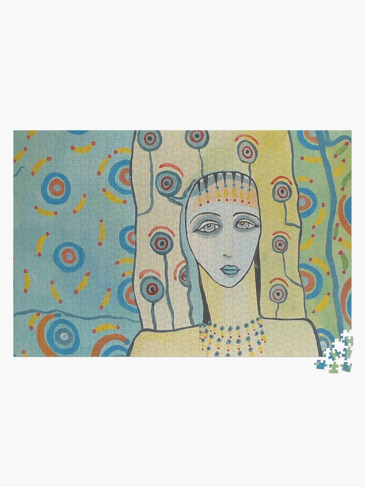 Aperçu 1 sur 2. Puzzle avec l'œuvre Femme mystérieuse 05 créée et vendue par jeanpaulperrenx.