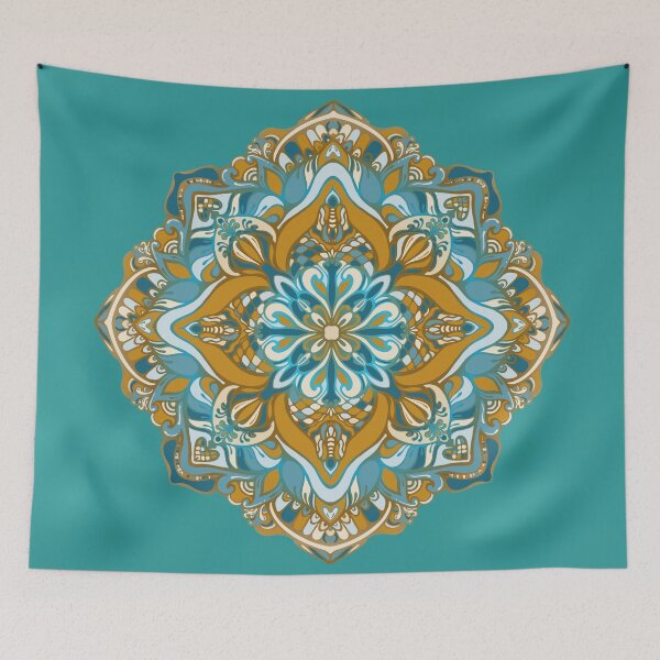 Item preview, GOLDEN -GREEN VECTOR MANDALA designed and sold by MandalaFlowerArt.