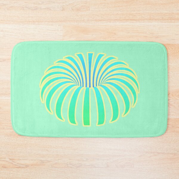 Item preview, Tropical optical illusion donut flower teal cyan yellow rainbow plant designed and sold by IMNIUM.