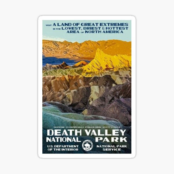 Death Valley National Park Service Vintage Travel Decal Sticker