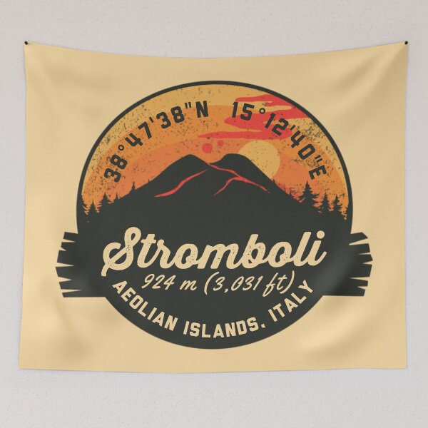 Item preview, Stromboli Italy Volcano Souvenirs Badge designed and sold by mountainfad.
