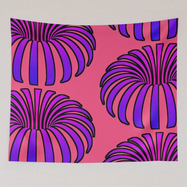 Item preview, Tropical optical illusion flower botanical foliage violet blue purple pink fuchsia rainbow plant banana designed and sold by IMNIUM.