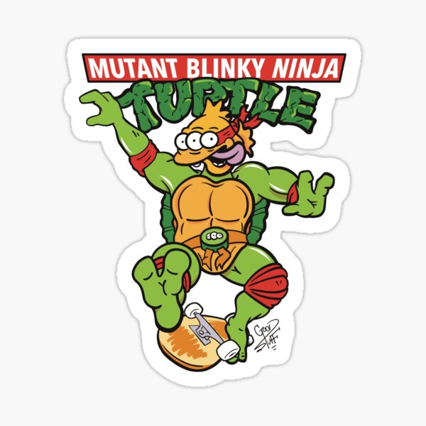 Vista previa del artículo con la obra «Tortuga Ninja parpadeante mutante», diseñado y vendido por ThatGoodStuff1.
