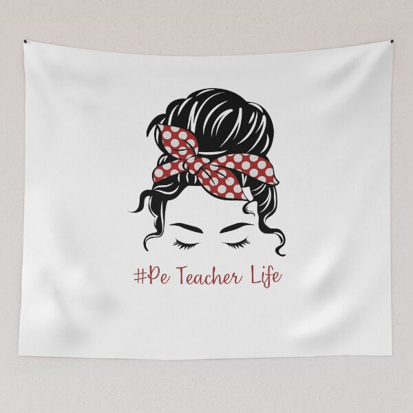 Item preview, PE Teacher Messy Bun Lifes Hair Glasses Funny designed and sold by byrne-ma.
