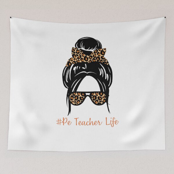 Item preview, PE Teacher Messy Bun Lifes Hair Glasses Funny designed and sold by byrne-ma.